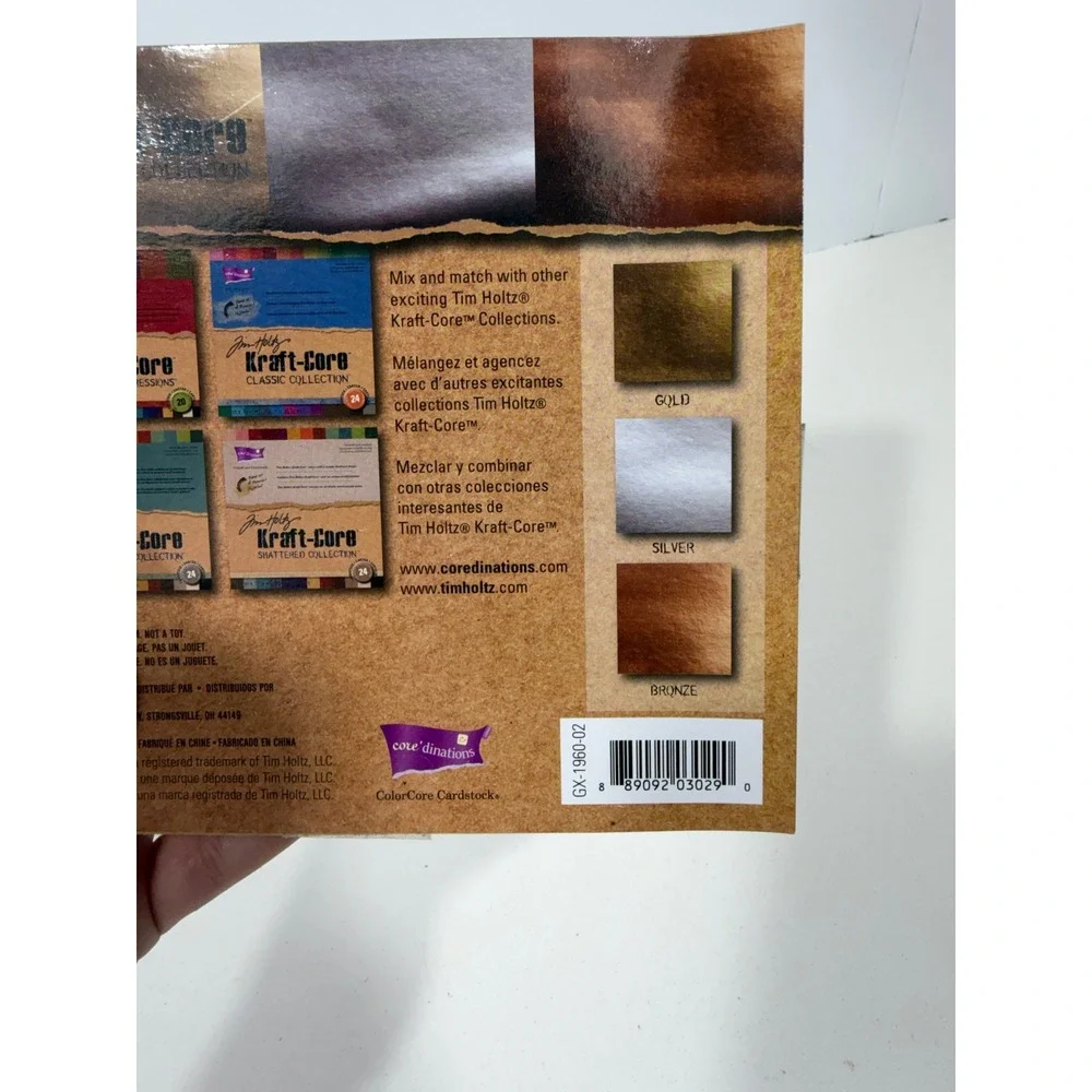 Tim Holtz Core'dinations Kraft-Core Metallic Cardstock 6x6 2 Pads 96 Sheets Tot.